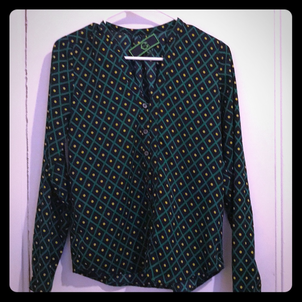 C. Wonder button up v neck blouse